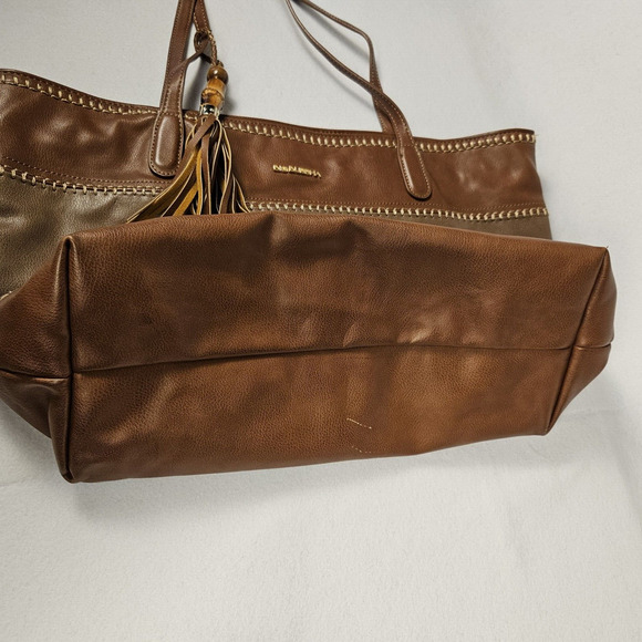 Big Buddha Western Tote Two Tone Brown Tassel Large Shoulder Handbag Business XL - Picture 13 of 16